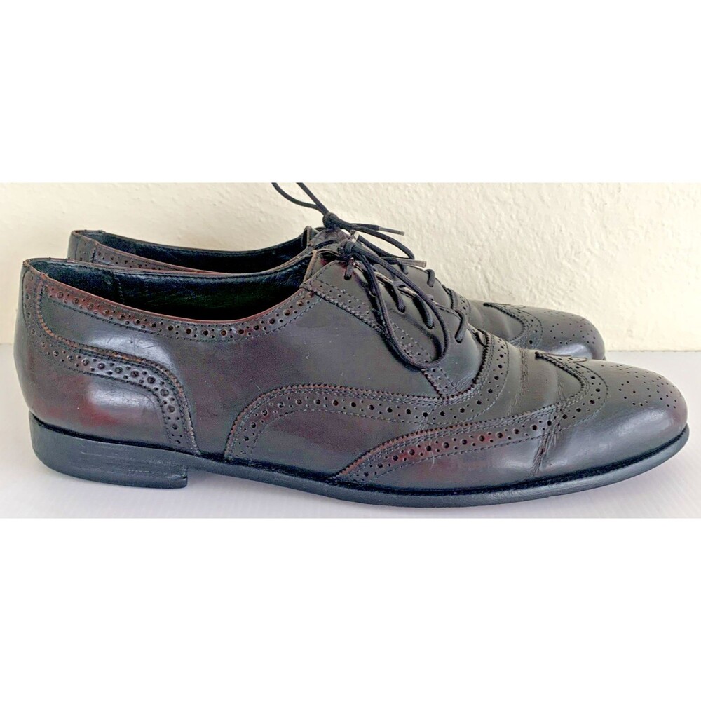 Vintage Florsheim Men's Leather Wingtip Oxford Brogue Dress Shoes Sz 10.5 Brazil